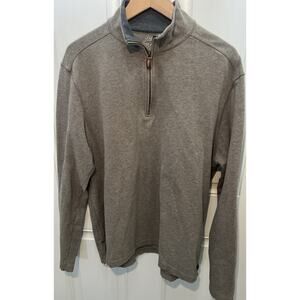 J. CREW gray 1/4 zip neck Sueded Jersey style cotton PULLOVER men's Extra Large